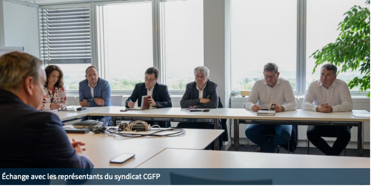 Claude Meisch en échange avec les représentants des syndicats CGFP et OGBL au sujet du logement
